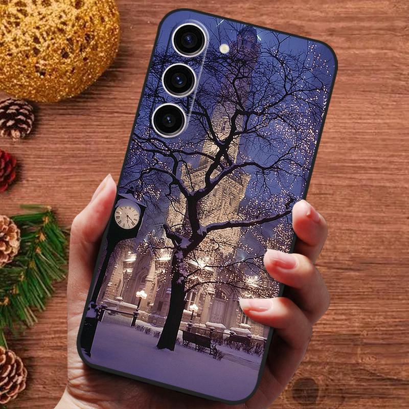 Vánoční malovaný kryt pro Samsung Galaxy S25 Ultra S25Plus Pouzdro Silikonové Měkké Fundas Pro Samsung S25 Plus Kryt telefonu s 25