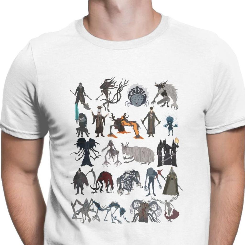 Men Bloodborne Bosses Tshirt Dark Souls Cotton Clothing Novelty Round Neck Tee Shirt Tee Shirts