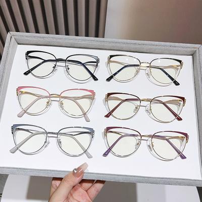 Cat Eye Glasses Fashion Trend High-End Sense Flat Glasses Anti-Radiation Versatile Women'S Anti-Blue Glasses