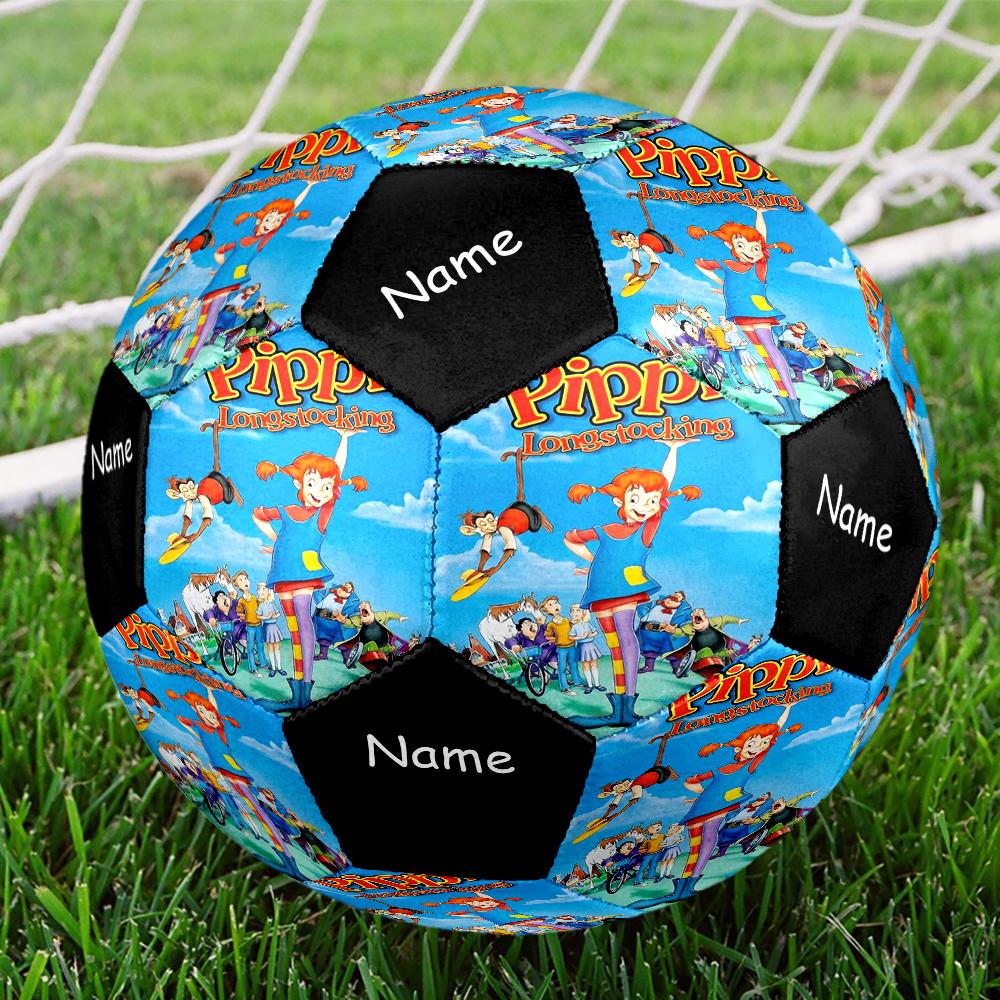 Custom Name Pippi Longstocking Theme Size 5 Soccer Ball, Suitable for Both Indoor and Outdoor Matches, a Gift Suitable for Everyone.