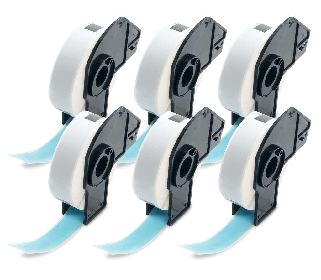 BETCKEY Thermal Paper Brother Label Printer Roll Compatible Label Stickers BROTHER 17x87mm 300 Sheets Compatible with 6 Pieces Blue DK-1203 QL-550