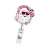Sequins ABS Retractable Badge Holder Christmas Badge Holder with Metal Clip for Conference Holiday Parties Daily Use