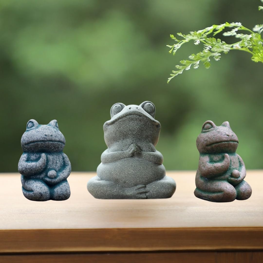 

Набор из 3 Дзидзо Лягушка Милый и эти очаровательные статуэтки Дзидзо идеально подходят для украшения вашего или любого Они приносят удачу и Фигурки. стильный, сад, серый