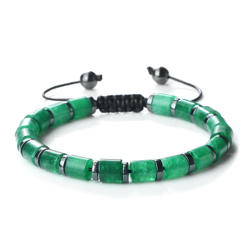 6mm Tiger Eye Onyx Bracelet Adjustable Natural Stone Cylinder Beads Black Obsidian Spacers Stretch Bangle Men Women Gift Jewelry