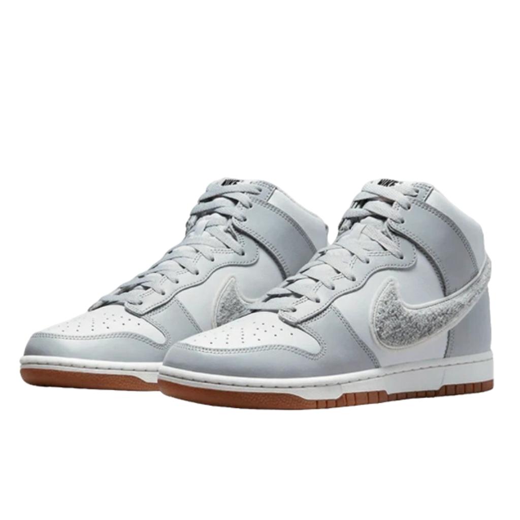Nike Dunk High Retro Chenille Swoosh White Grey