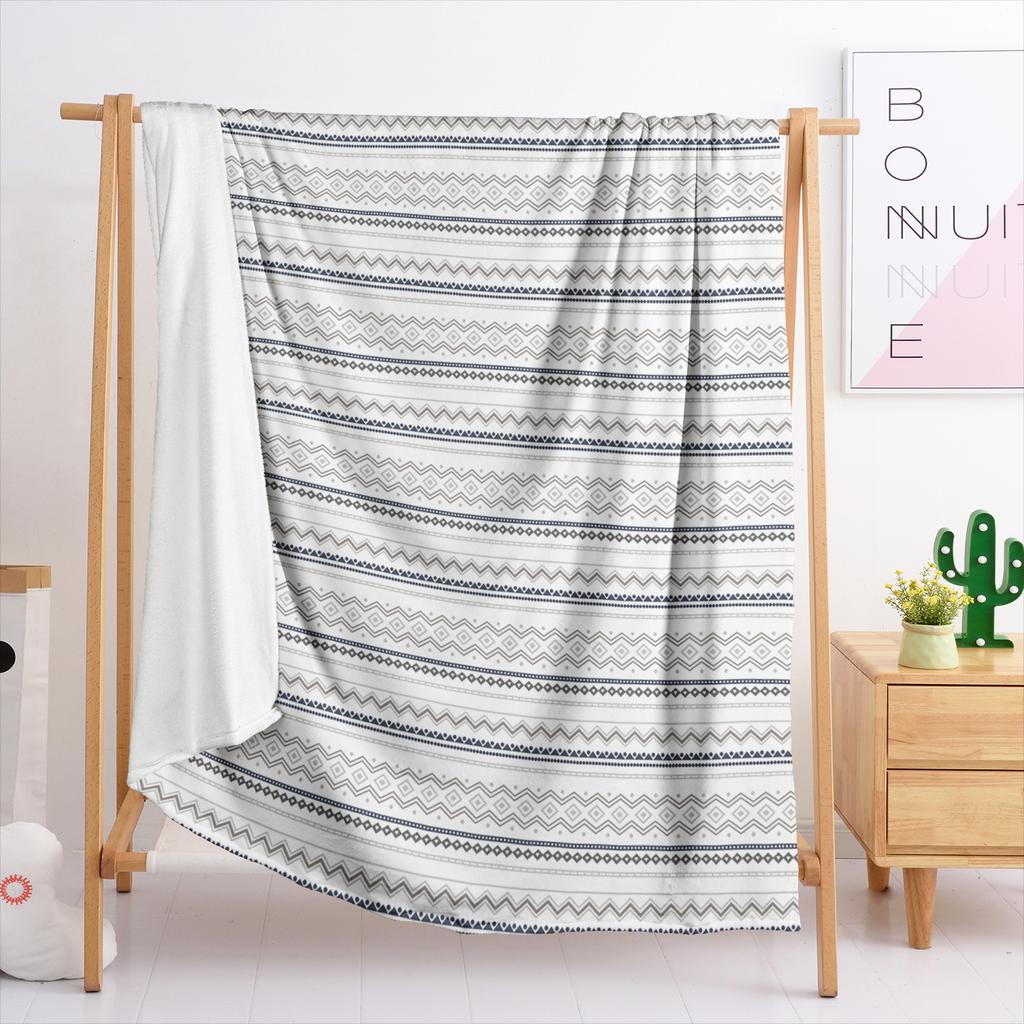 Blanket Flannel Blanket Bohemian Stripe Geometric 3D Digital Printing Blanket Cover Blanket