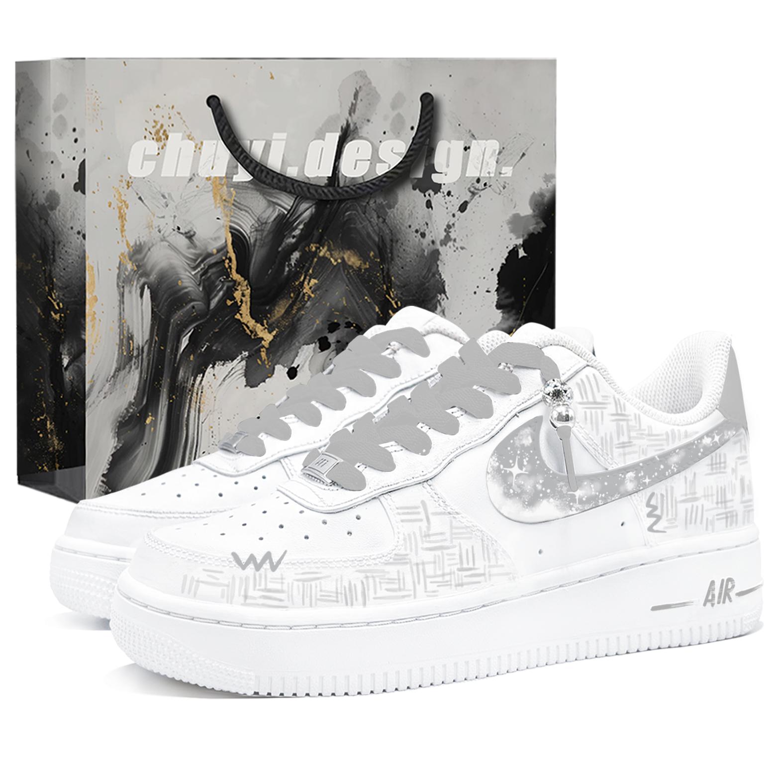 

Nike Air Force 1 Shopping Bag, Gray White Note, First Culture CH Abrasion Resistant Slip Resistant Low top DD8959-100(TeamTwo-bag) 40