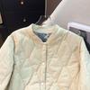 Petite Winter Argyle Lightweight Cotton-Padded Baseball Jacket