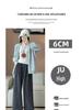 Women's Striped Wide-Leg Wool Pants, Spring/Autumn 2025: Loose, Casual, Drapey Twill with Silver Thread Detailing.