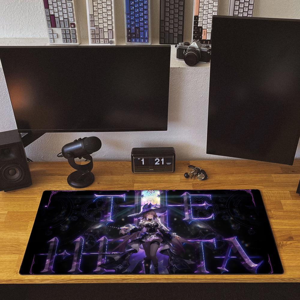 The Herta Game Honkai Star Rail Mouse Pad Large Desk Mat Keyboard Ergonomic Office Rubber PC Non-slip Anti-fray Home Custom