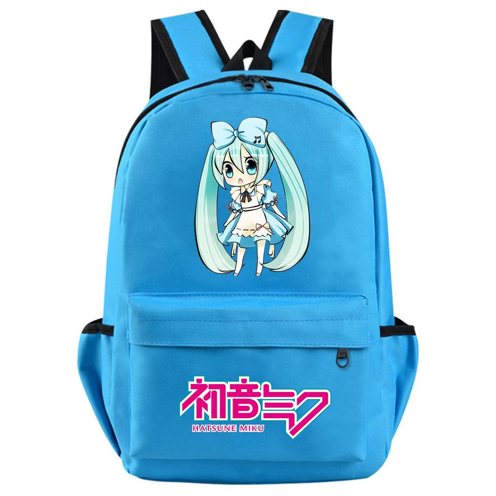 Anime Cartoon Hatsune Miku Printed Backpack for Teenager Student Girl Boy Bookbag Schoolbag Women Large Capacity Waterproof Travel Bag Gift Rucksak