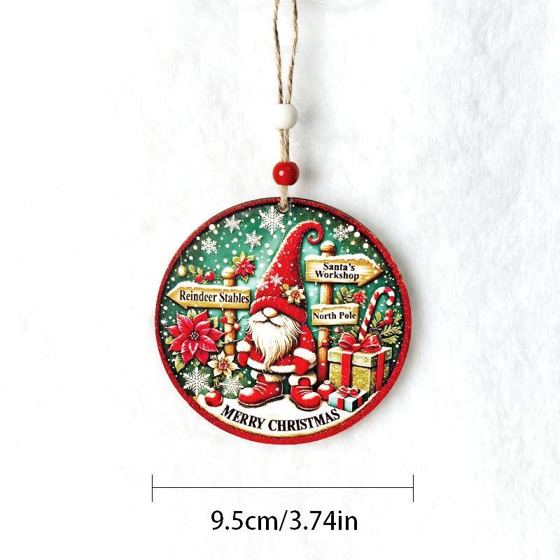 Xmas Tree Hanging Decoration, Wood Crafted, Christmas Ornaments, Fun Party Scene Props, Festive Gift