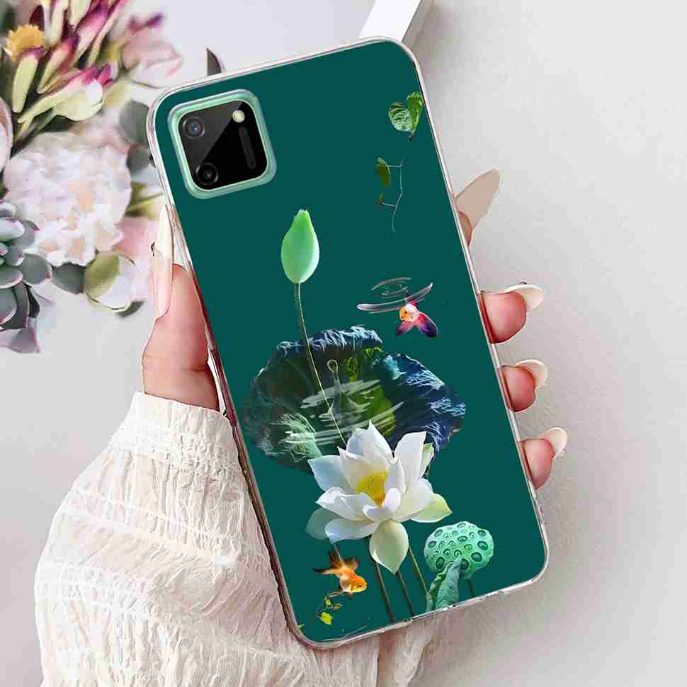 For Oppo Realme C11 6.5" Case Colorful Butterfly Soft Silicone TPU Cover For Realme c11 C11 RMX2185 Fashion Flower Phone Cases