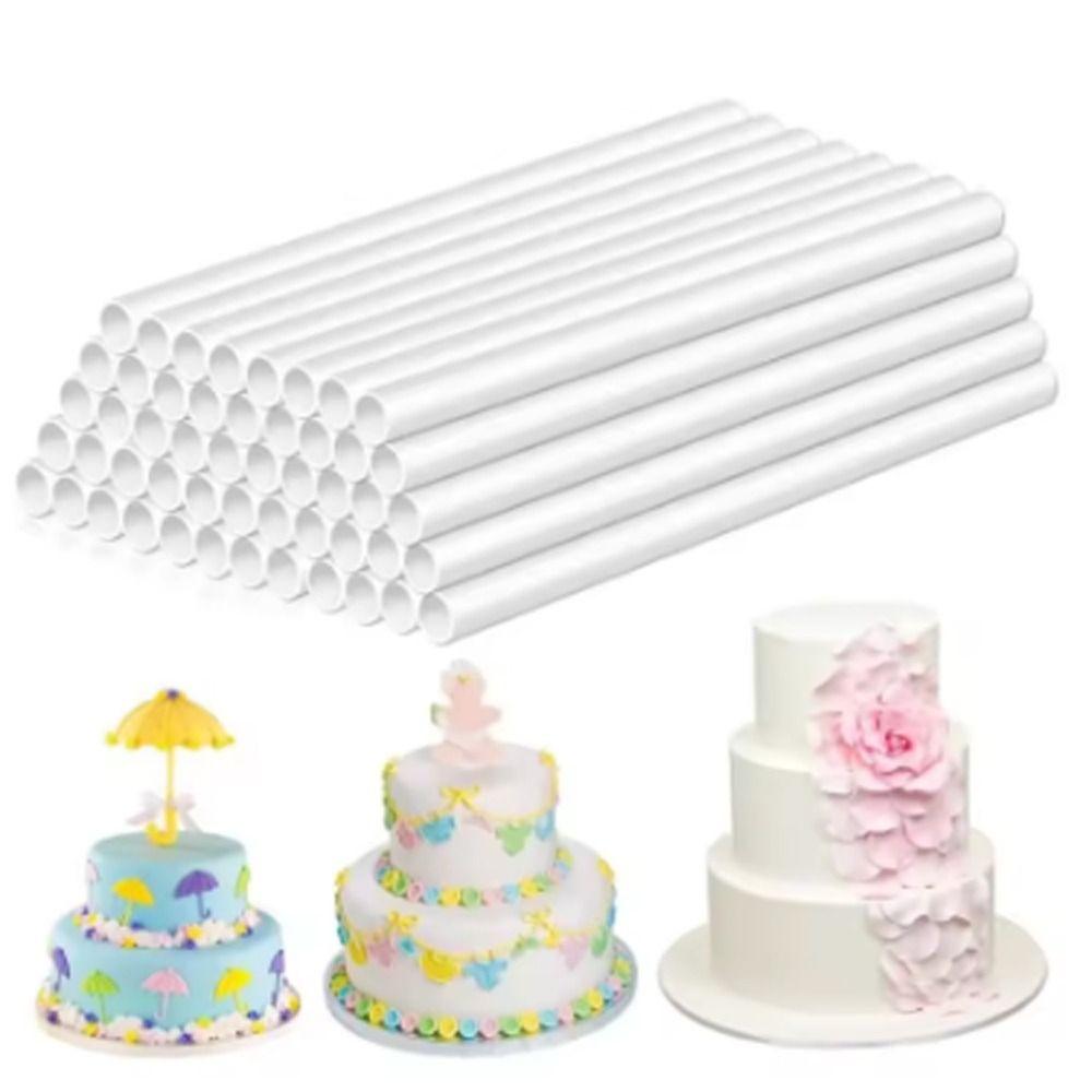 10Pcs 20cm/24cm/30cm Cake Support Rods Reusable Round Dowels Straws Baking Accessories