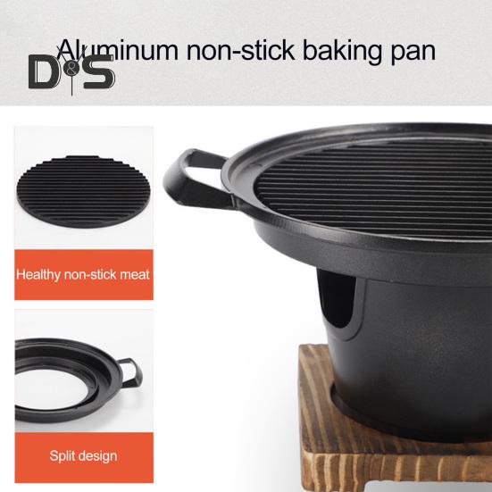 Mini-BBQ-Alkoholkocher, japanischer Kochofen für eine Person, antihaftbeschichtete Grillplatte für den Außenbereich, für Camping-Picknick, multifunktionale Grillwerkzeuge