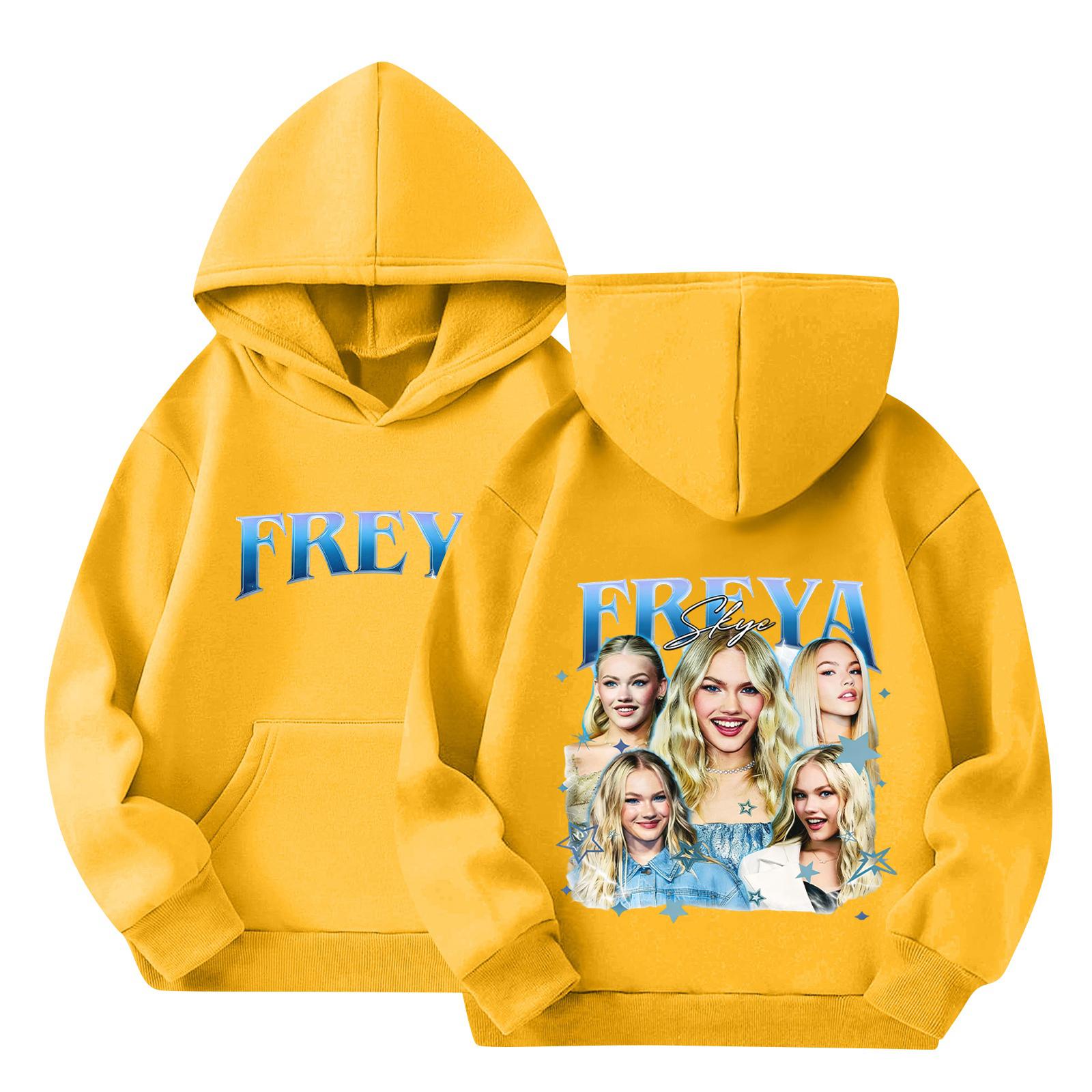 

Children s Pullover Hoodie Long Sleeve Casual Sweatshirt Letter Print Hooded Kids Pullover Top Comfortable Fit Lightweight Fabric 110 жёлтый