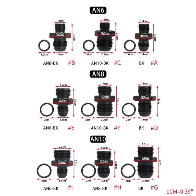 AN to AN Orings ORB Male Fuel Pump Rail Adapters Aluminum Hose Fitting for Car