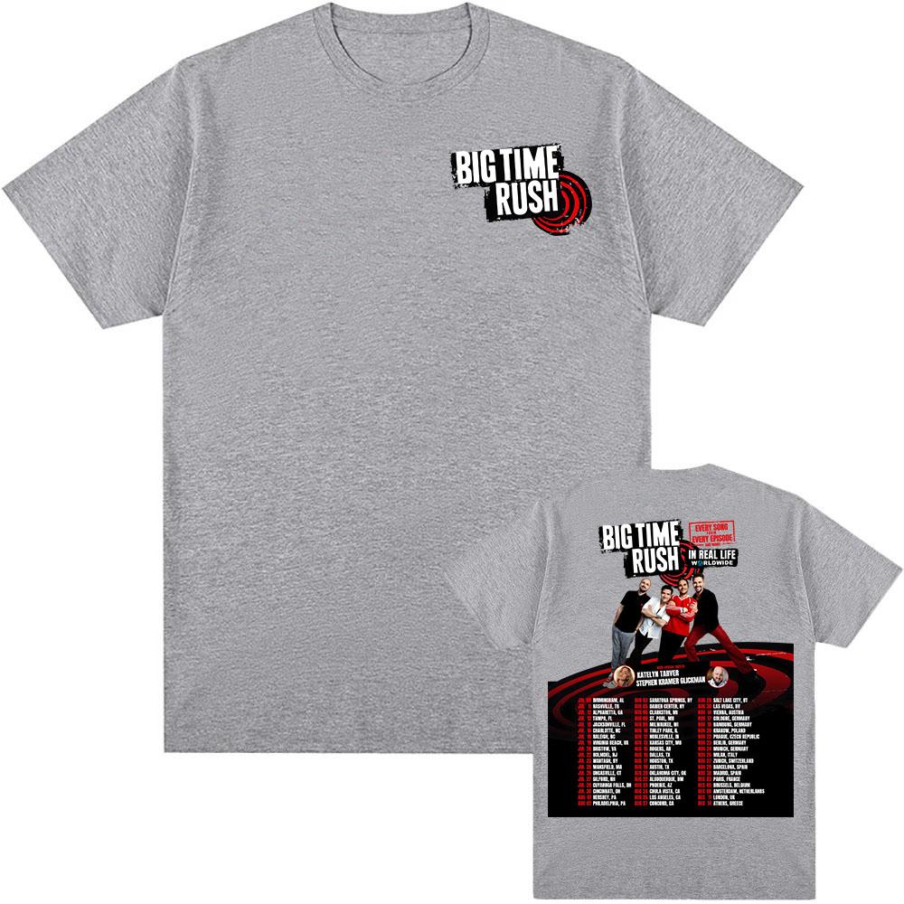 Big Time Rush v reálném životě Celosvětové turné 2025 Tričko Bavlna Letní Krátký rukáv Trička Hudební skupina Grafické tričko Pánská trička