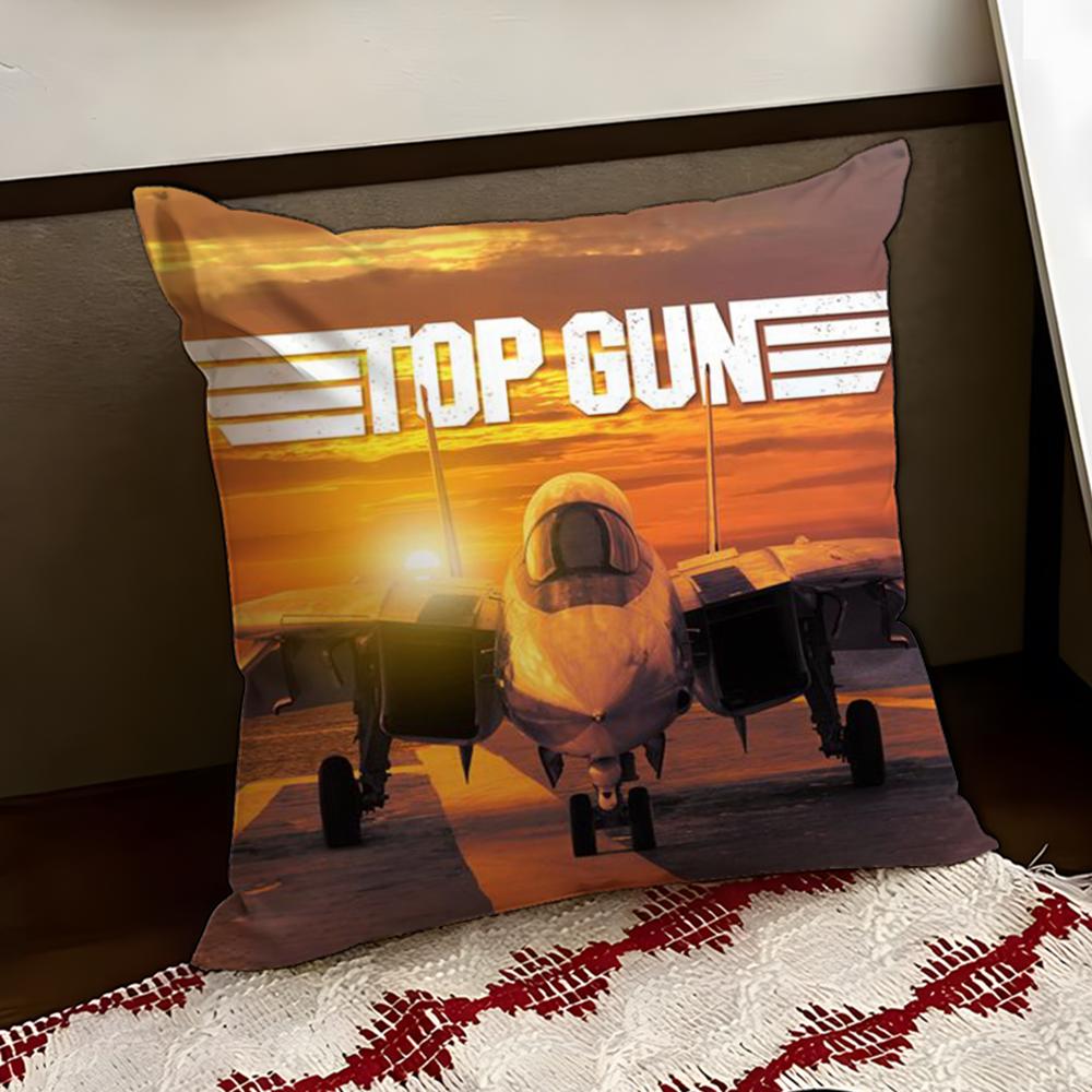 Classic Film TTop GunS Cushion Cover Reversible Soft Durable Pillow Cover Home Car MultiScene Use for Daily Comfort