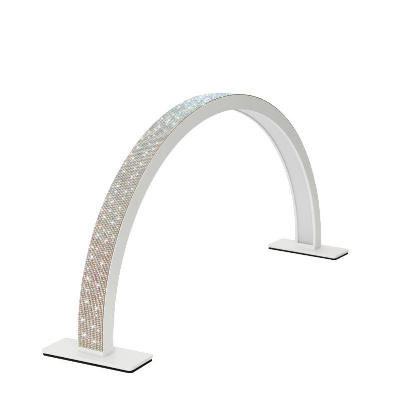 Half-Moon Shadowless Nail and Beauty Desk Lamp with Diamond Stand