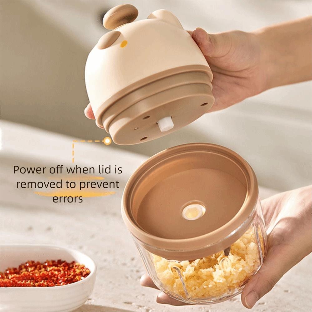 Durable Mini Garlic Mincer Rechargeable Food Processor Garlic Masher Machine  Restaurant