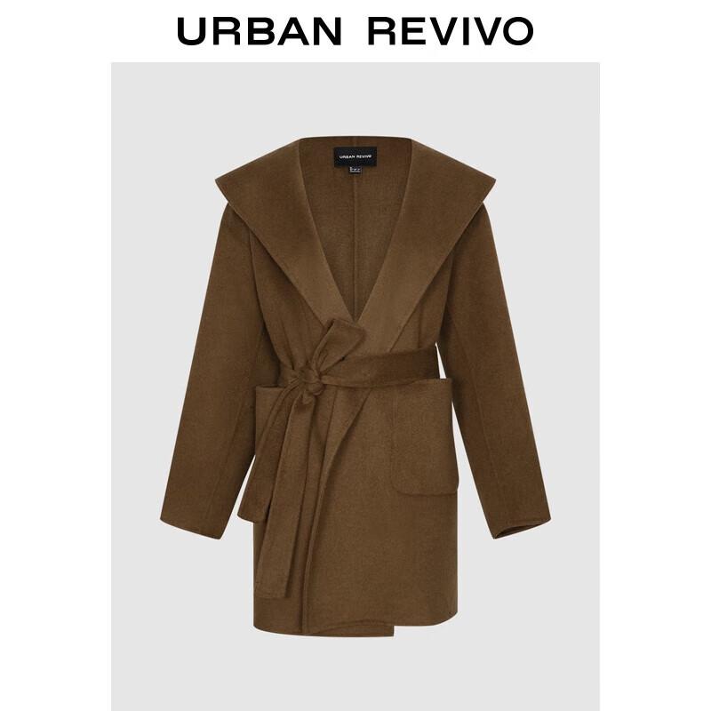 

UR Women s Hooded Belted Wool Blend Coat XS