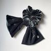 Cameo Velvet Ruffle Scrunchie[DeepGreen]