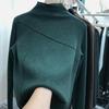 Women's Brushed Fleece Half-High Collar Slim-Fit Long-Sleeve T-shirt - Stylish & Warm for Autumn/Winter 2021