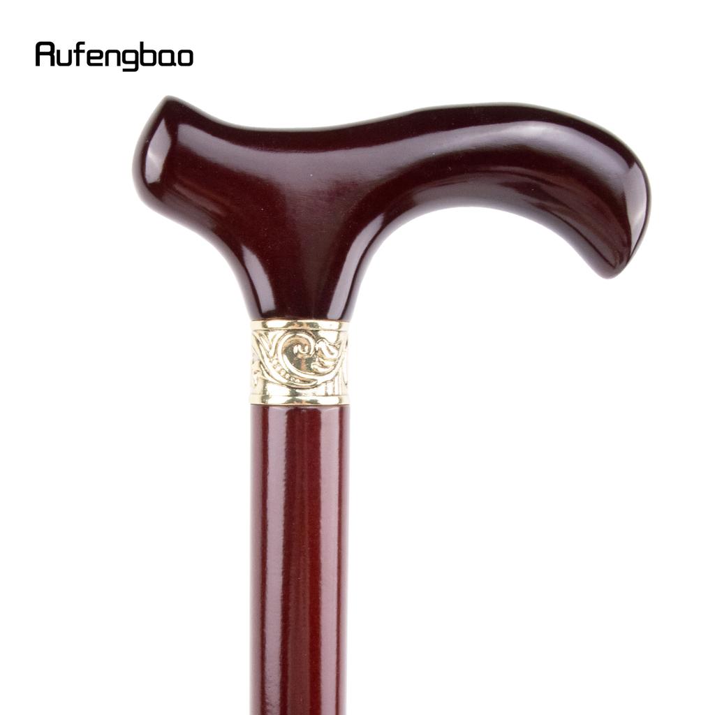 Red Traditional Wooden Single Joint Fashion Walking Stick Decorative Cospaly Cane Halloween Mace Crutch  Wand Crosier 92cm