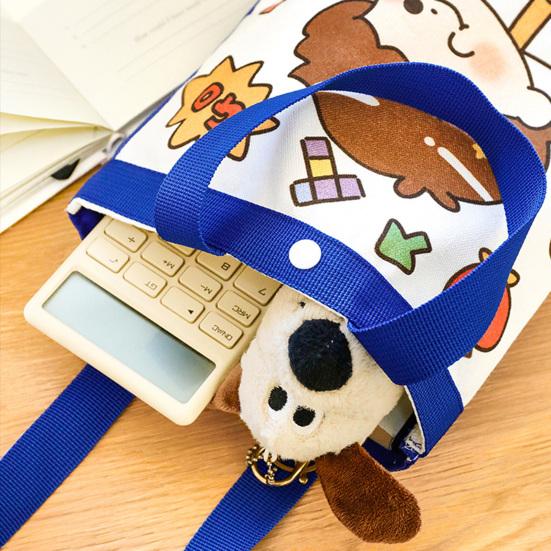 Kinder Leinwandtasche Süßes Cartoon Mädchen Junge Muster Tragetasche Rosa Blaue Kante Wiederverwendbare Tragetasche für Kinder Schulausflug Picknick Einkaufen