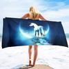 Cartoon Unicorn Pattern Seaside Vacation Beach Towel Swimming Bath Towel Microfiber Towel