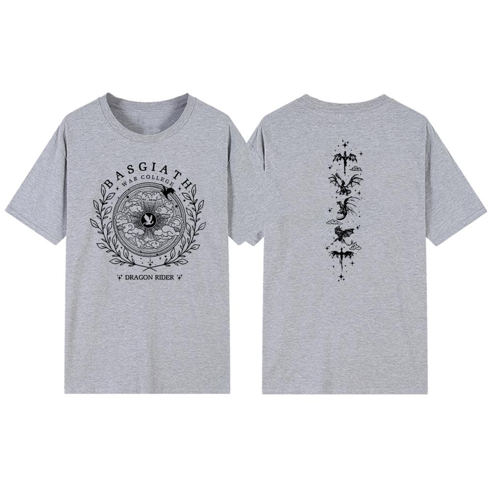 Basgiathská válečná akademie Oboustranné tričko Tričko Čtvrté křídlo Pánské Dámské Trička Krátký rukáv Ležérní Vintage Tričko Drak Unisex Tričko