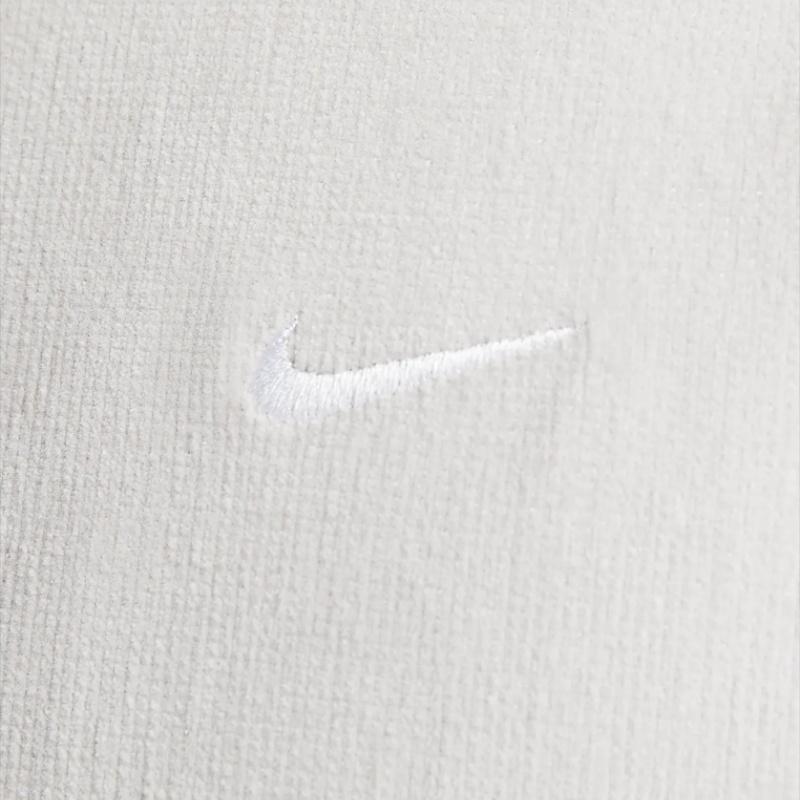 Nike Logo Zip-Up Corduroy Jacket With Stand Collar Men Jackets Gray DX9071-012