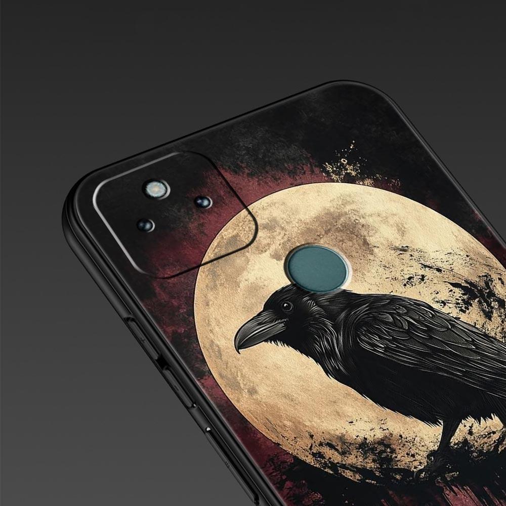 Black Raven Phone Case Cover for Google Pixel 10 9 8 7 6 9A 8A 7A 6A Pro Shockproof Soft TPU 10 Pro XL Shell Fundas Capas Coque