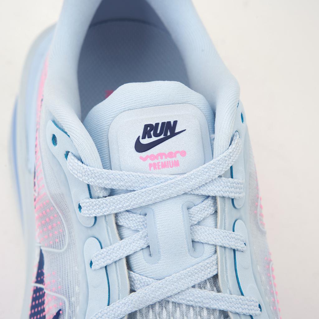 Nike Vomero Premium Blauton Damen-Sneakers Tiefkönigsblau Aluminium Rosa-Zauber HM5973-400