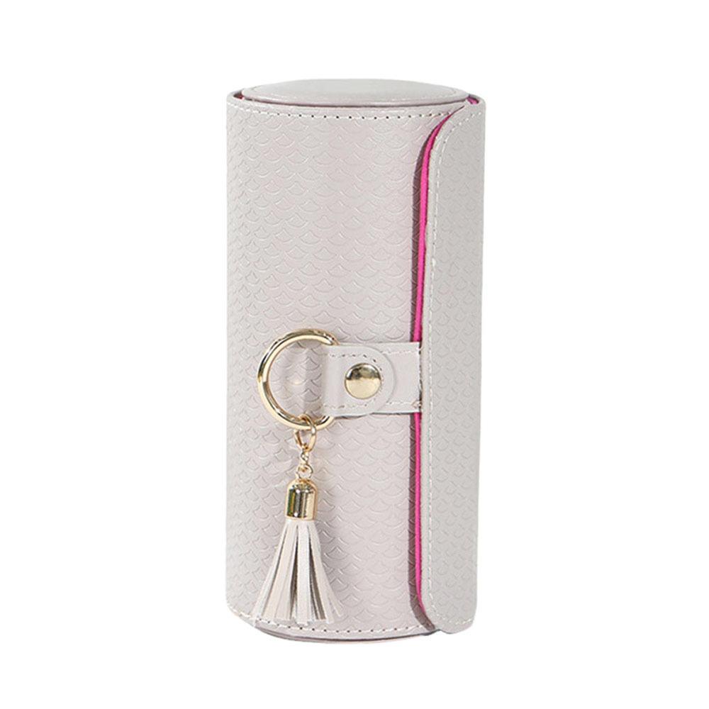 

New PU Leather Travel Jewelry Case Three-layer Multifunctional Cylindrical Jewelry Storage Box Portable Jewelry Storage Tool