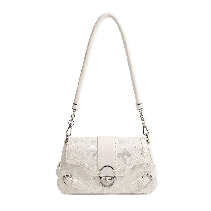 

JIAERDI Fairycore Aesthetic White Shoulder Bags Purse Women Hot Girls Butterfly Print Y2k Handbag Female Harajuku Underarm Bag белый