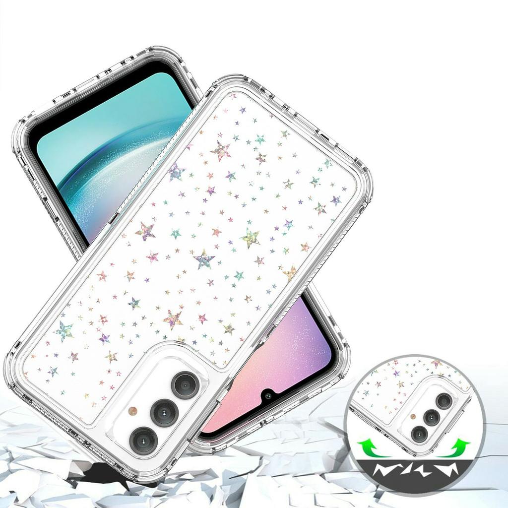 For Samsung Galaxy A24 4G (162.1mm) Case Clear Acrylic TPU Hybrid Phone Cover with Laser-printed Film