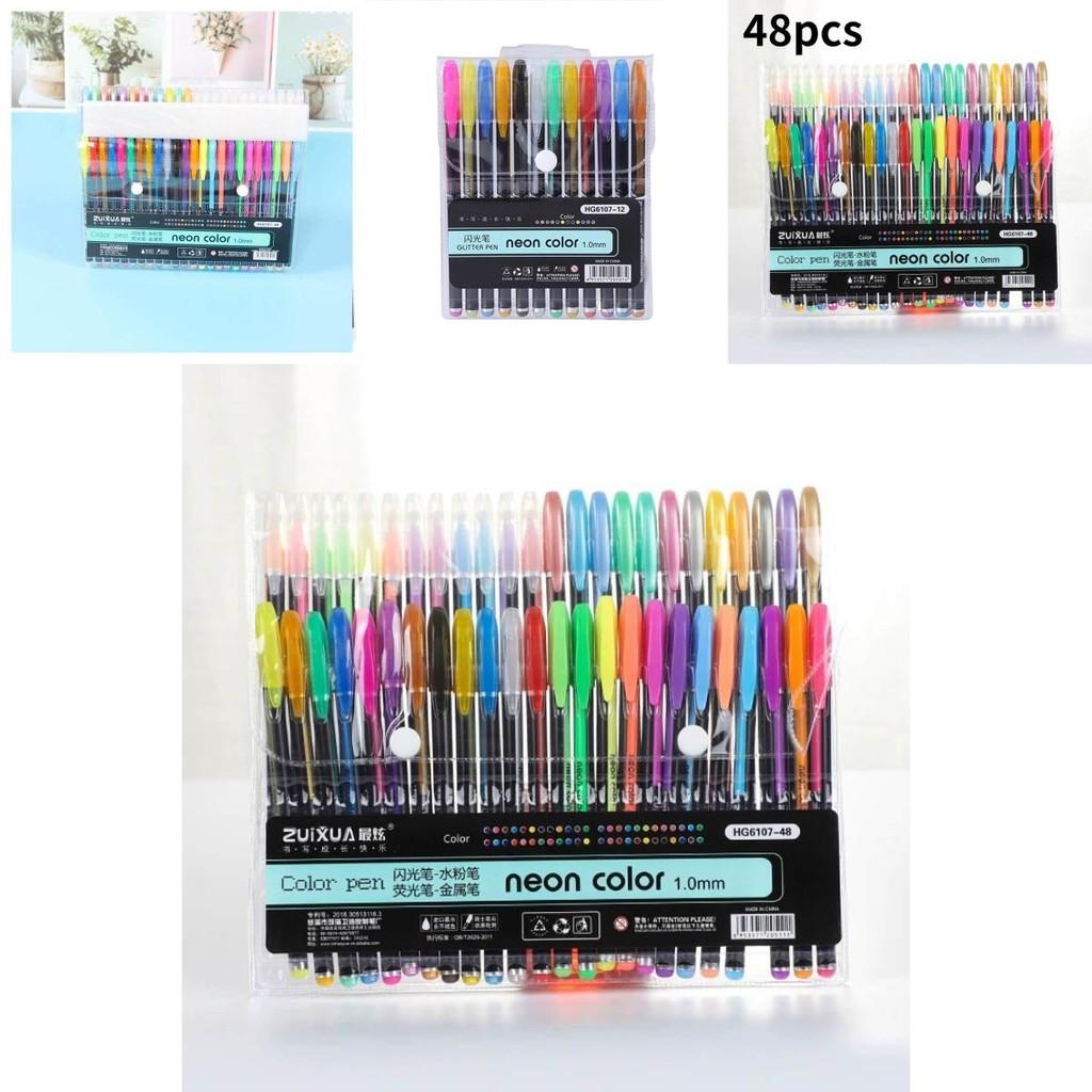 Grundläggande Färgmarkörset Med 48 Fluorescerande Pennor För Elevers Konstprojekt Och Klotter