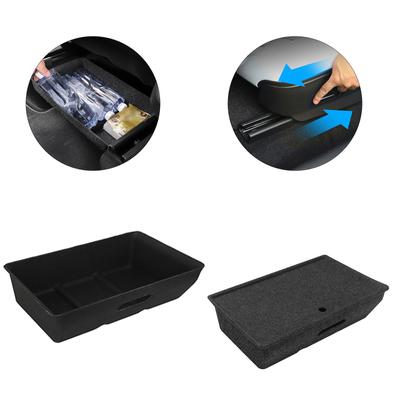 Under Seat Storage Box Organizer with Lid Felt Texture Hidden Storage Tray Box Bins Compatible for Car 3/Y Accessories