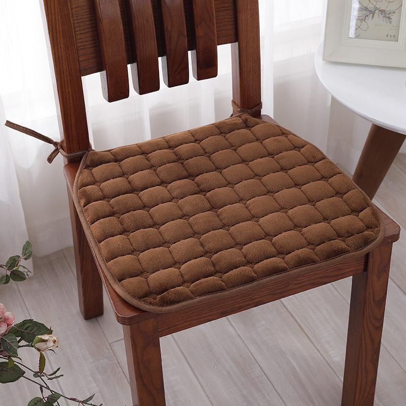 

Подушка для сиденья в столовой, плюшевая подушка для обеденного стола и стула, однотонная подушка 40 см/45 см/50 см, нескользящая подушка 45*45cm кофейный