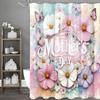 Happy Mother's Day Watercolor Floral Butterfly Shower Curtain, Bathroom Decorative Shower Curtain, Waterproof Shower Curtain Wit