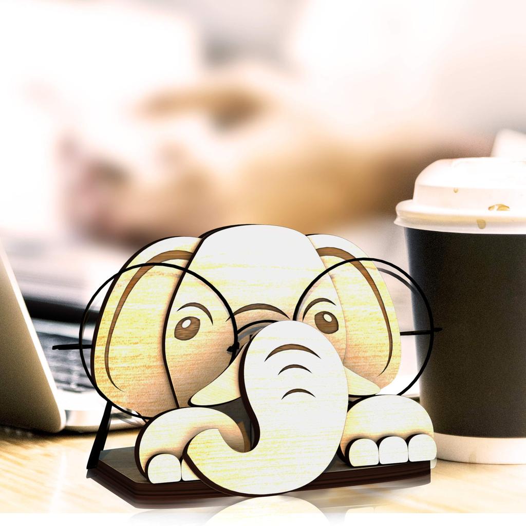 Elephant Handmade Wooden Glasses Stand [mr. sheep]