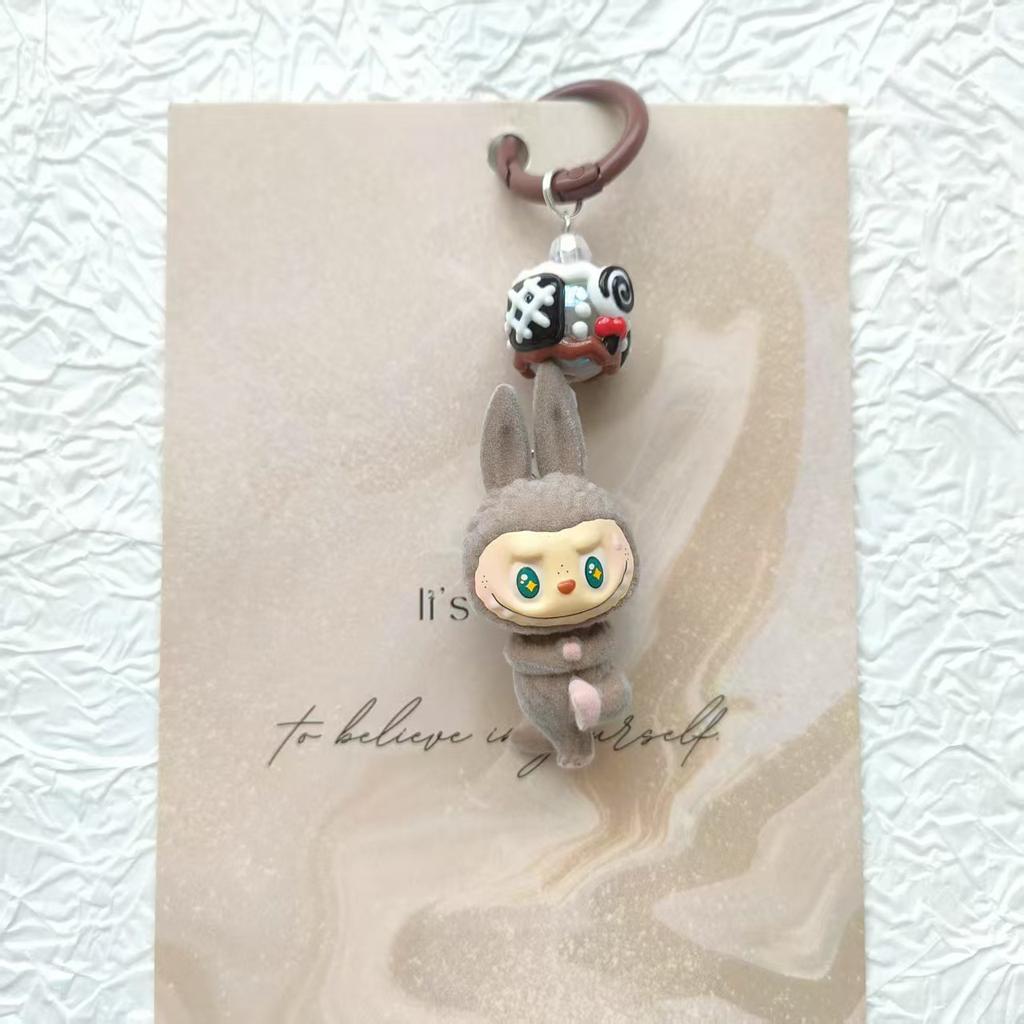 New Flocking Mini Yoga Cute Keychain Doll Bag Pendant Cute Schoolbag Gift Pendant