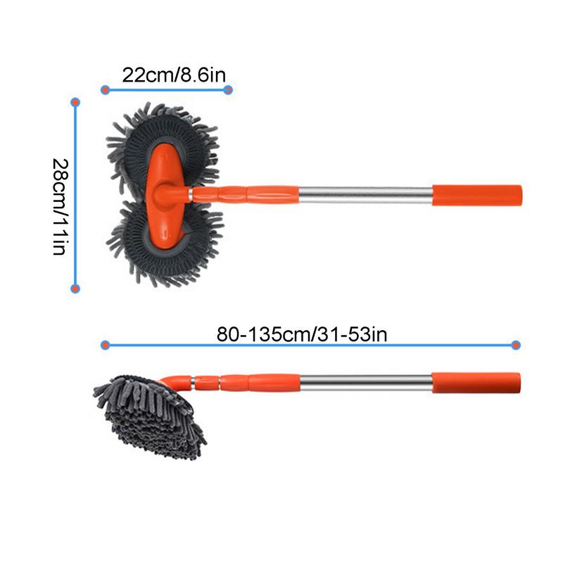 Car Wash Mop Brush With Long Handle Scratch-Free 2 Heads Car Cleaning Brushes For RV/Car Detailing Car Wash Care