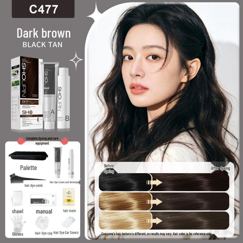 Premium Gift Box: Natural Black & Gray-Brown Linen Hair Dye Cream - Youthful, Vibrant, Plant-Based Formula