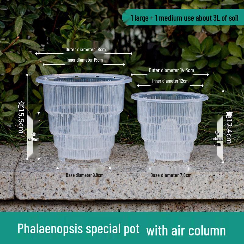 Transparent Breathable Resin Flower Pot Set with Trays