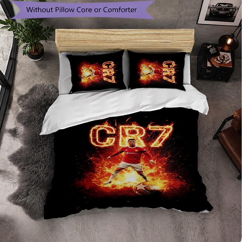 Set Biancheria da Letto Cristiano Ronaldo 3 Pezzi Morbido Set Copripiumino con Federe Set Decorazione Camera da Letto per la Casa