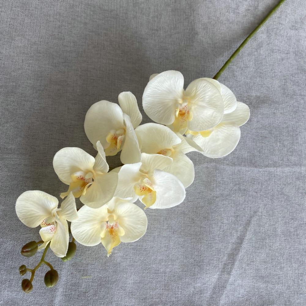 8-Head Arrangement Artificial Butterfly Orchid Velvet Texture Fake Phalaenopsis Wedding Hall