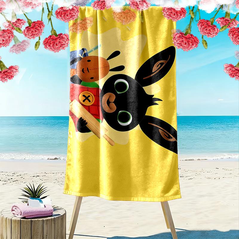 Bing Print Beach Towel, Large Soft Quick Dry Towel for Beach Camping Swimming
